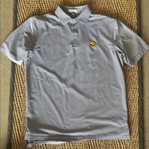 Peter Millar Light Blue Polo with Yellow Logo